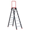 Taurus stepladder, climbable from either side, 2x8 steps with foldable guardrail